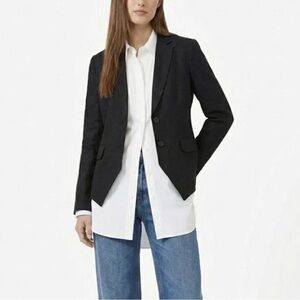 Rag and Bone Bailey Blazer Linen Silk Blend Black Size 2 Fully Lined
